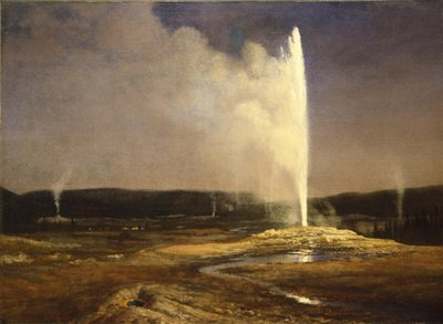 イエローストーンの間欠泉 作： Albert Bierstadt